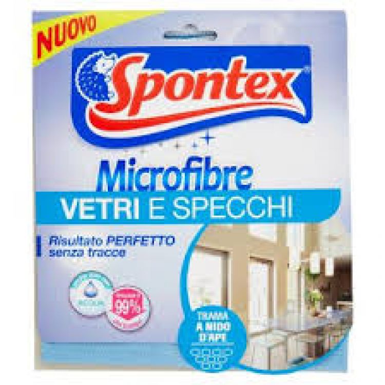 Spontex panno in microfibra per vetri e specchi