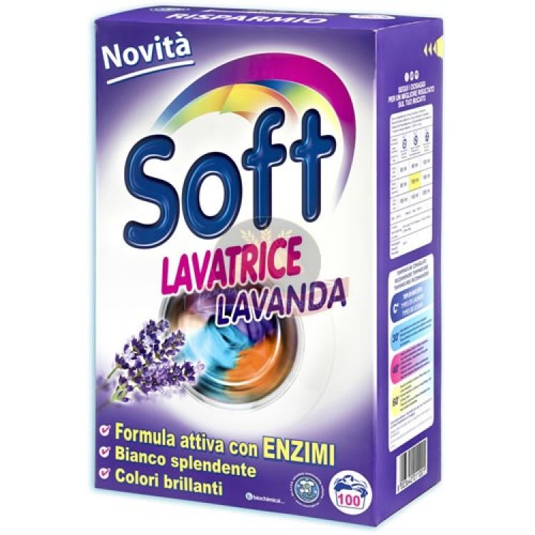 Soft detersivo in polvere per lavatrice freschezza di lavanda - 100  misurini