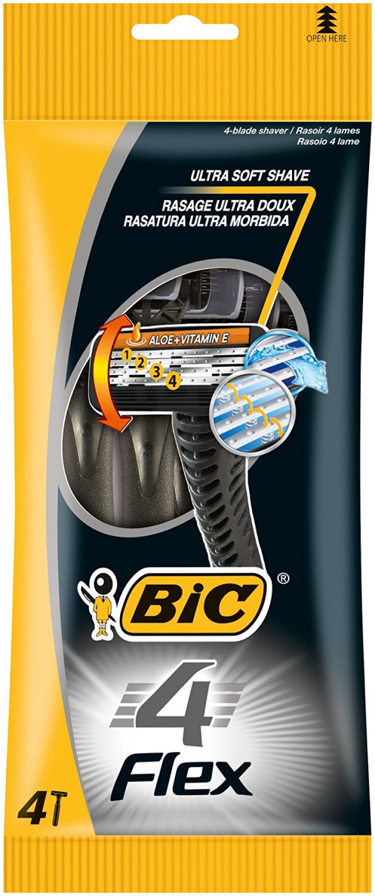 Bic 4 flex rasoi quadrilama - 4pz