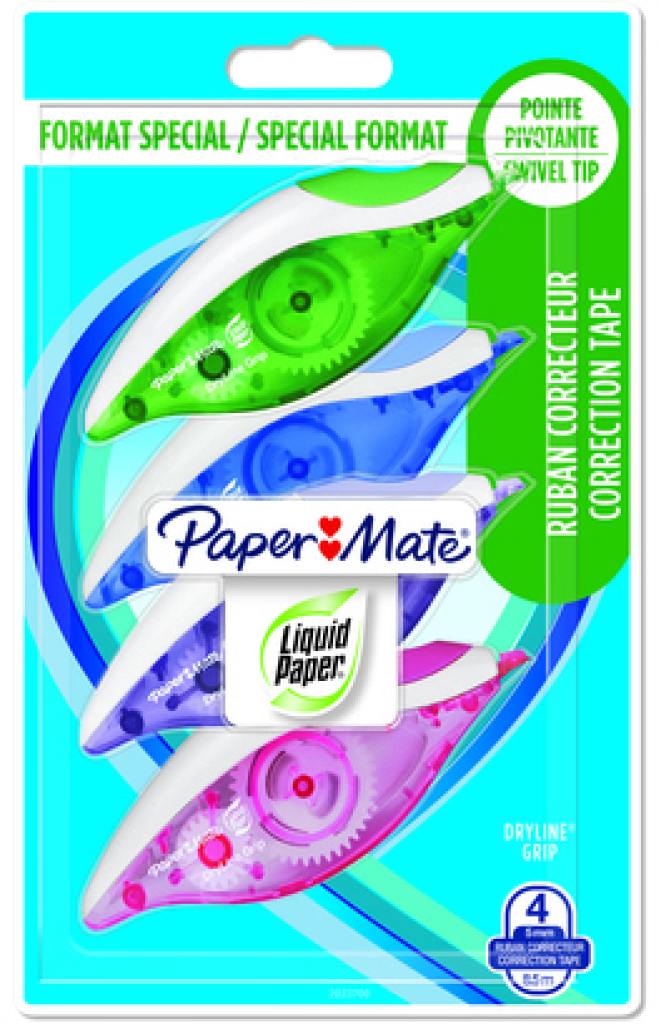 PAPER MATE Liquid Paper Dryline Correttore a Nastro 8 mm x 8,5 m - 4 pz