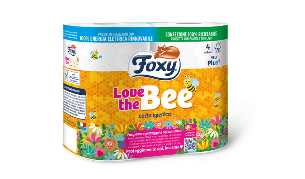 Foxy carta igienica love the bee - 4 rotoli
