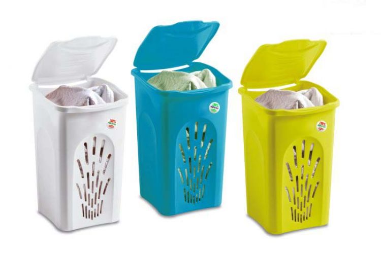STEFANPLAST Bidone Portabiancheria Primavera in Plastica Traforata Colori Assortiti - 50lt