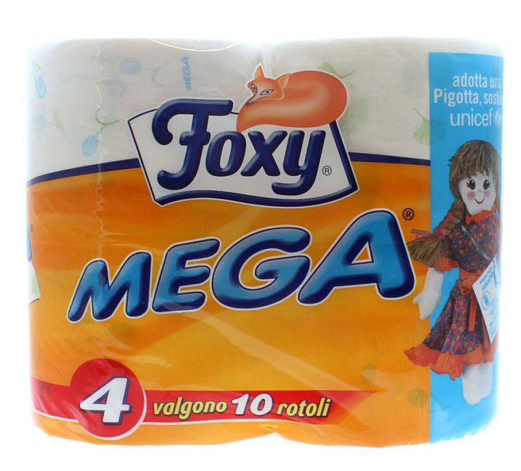 foxy carta igienica decorata - 4 mega rotoloni