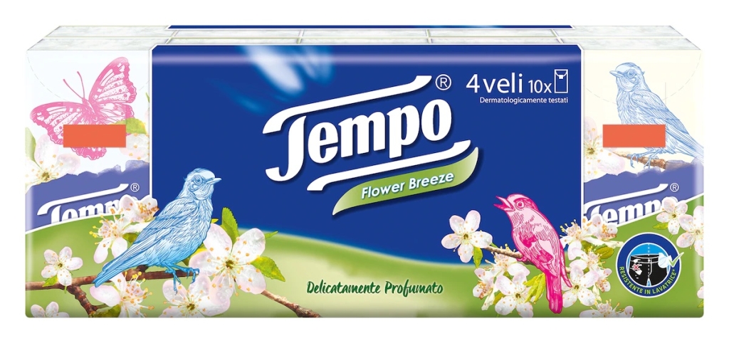 Tempo fazzoletti flower breeze - 10pz