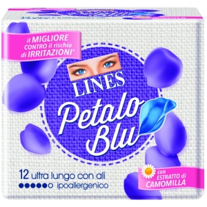 LINES Petalo Blu Extralungo Assorbenti con Ali - 12pz