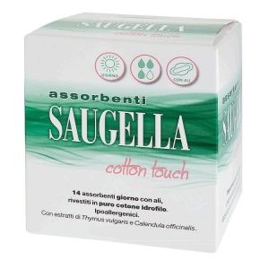 SAUGELLA Cotton Touch Giorno Assorbenti con Ali - 14pz