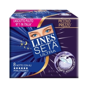 LINES Seta Ultra Assorbente Notte con Ali - 8pz