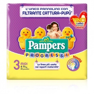 PAMPERS Progressi 3 Pannolini Midi (4-9 kg) - 28pz