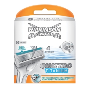 WILKINSON Lame Quattro Titanium con Aloe e Jojoba - 8pz