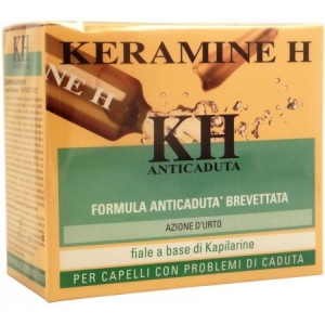 KERAMINE H Anticaduta Formula Anticaduta Brevettata Azione Urto Fiale a Base di Kapilarine per Capelli con Problemi di Caduta - 12pz