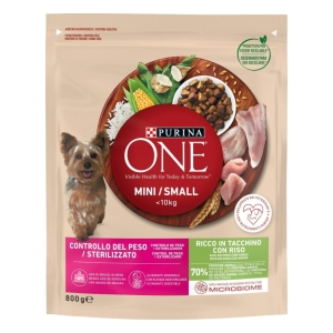 FRISKIES Purina One My Dog Is Mini Food Lover per Taglia Piccola con Tacchino e Riso - 800gr