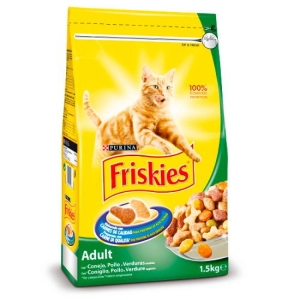 FRISKIES Adult Carne di Qualità 100% Complete Nutrition Coniglio Pollo e Verdure - 1,5kg