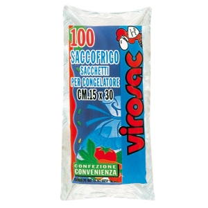 VIROSAC Sacco Frigo Sacchetti per Congelatore Confezione Convenienza 15x30 - 100pz