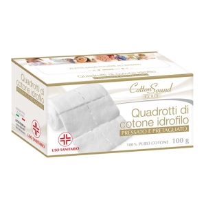 COTTON SOUND Gold Quadrotti di Cotone Idrofilo Pressato e Pretagliato 100% Cotone Puro - 100gr