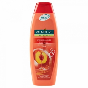 PALMOLIVE Naturals 2in1 Hydra Balance Shampo alla Pesca Biancaper Tutti i Tipi di Capelli - 350ml