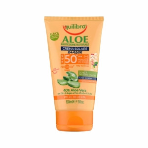 EQUILIBRA Aloe Crema Solare Bambini Protezione Molto Alta 50+ Pelle Delicata - 150 ml