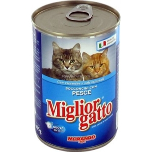 MIGLIOR GATTO Lattina Bocconcini Pesce Vitamine e Sali Minerali - 400gr