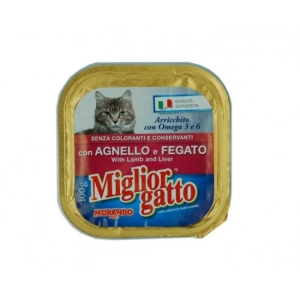 MIGLIOR GATTO Bocconcini Agnello Fegato Senza Coloranti e Conservanti - 100gr