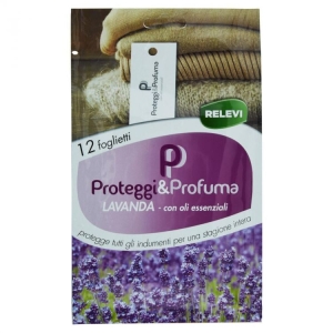 RELEVI Proteggi & Profuma Foglietti Lavanda con oli essenziali - 12 Foglietti