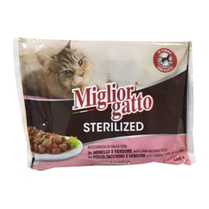 MIGLIOR GATTO Sterilized Bocconcini in Salsa - 4*85gr