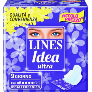 LINES Idea Ultra Assorbenti per Flussi Abbondanti con Ali Ipoallergenico - 8pz