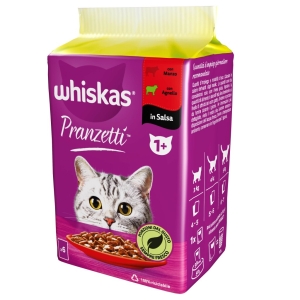 WHISKAS Pranzetti in Salsa con Manzo e Agnello - 6*50gr