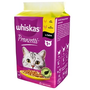 WHISKAS Pranzetti in Salsa con Pollo e Tacchino - 6*50gr 