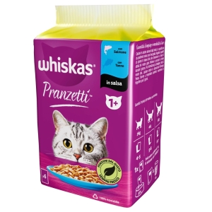 WHISKAS Pranzetti in Salsa con Salmone e Tonno - 6*50gr