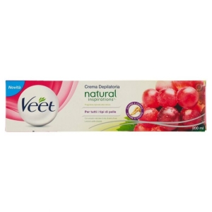 VEET Crema Depilatoria Natural Ispirations per Tutti i Tipi di Pelle con Olio di Semi d'Uva - 200ml