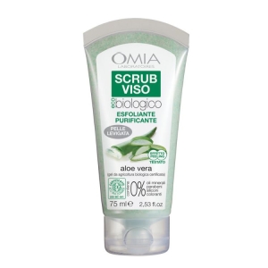 OMIA Laboratoires Eco Biologico Scrub Viso Esfoliante Purificante Pelle Levigata con Aloe Vera - 75ml