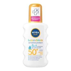 NIVEA Sun Kids Protect & Sensitive Spray Solare Protezione Molto Alta 50+ - 200ml 