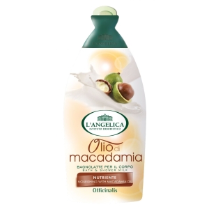L'ANGELICA Bath e Shower Gel Bagno Latte per il Corpo con Olio di Macadamia Officinalis Nutriente - 500ml