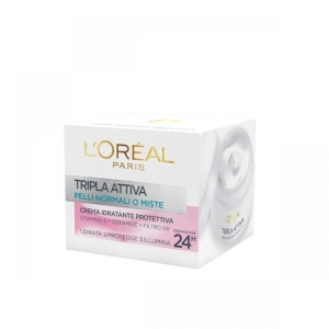 L'OREAL Dermo Expertise Crema Tripla Attiva Idratante Protettiva Giorno Pelli Normali e Miste - 50ml