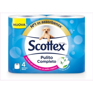 SCOTTEX Carta Igienica Pulito Completo - 4 rotoli