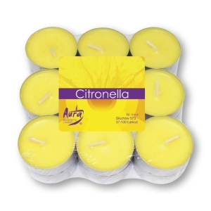 CITRONELLA Tea lights 4ore 18 pezzi - H 16mm x D 39mm