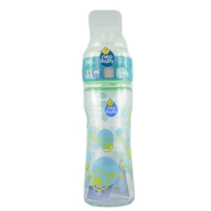 NEOBABY Biberon Vetro Collo Largo 2m+ 240ml