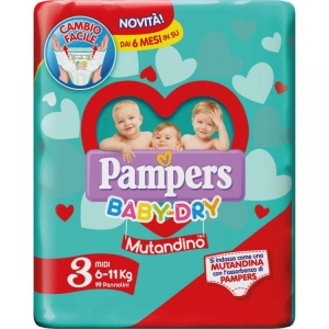 PAMPERS Baby Dry Mutandino Midi - 19 pezzi 