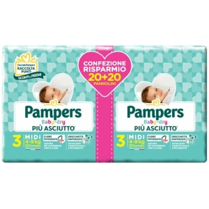 PAMPERS Baby Dry Duo Midi - 40 pezzi 
