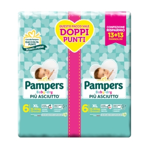 PAMPERS Baby Dry Duo XL - 26pz