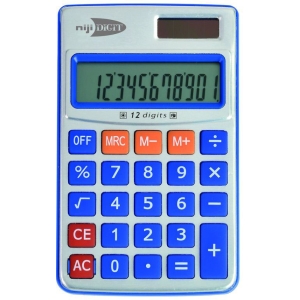NIJI Calcolatrice Digitale a 12 Cifre 6,5 cm x 11 cm - 1 pz