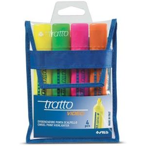 TRATTO Evidenziatore Video con Astuccio - 4 colori