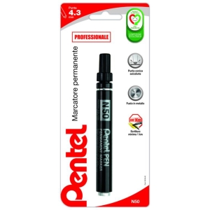 PENTEL Marcatore Permanente Punta Tonda 4,3 mm - Nero