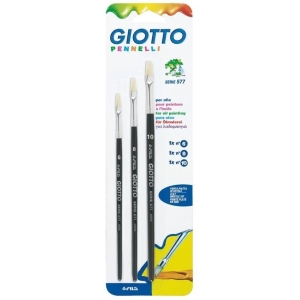 GIOTTO Set Pennelli Punta Piattaper Pittura ad Olio - 3 pz