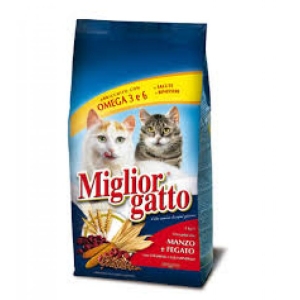 MIGLIOR GATTO Crocchette Manzo e Fegato con Omega 3 e 6 - 400gr