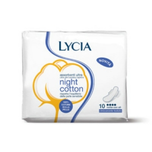 LYCIA Assorbenti Night Cotton con Ali - 10 pezzi