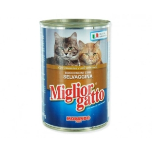 MIGLIOR GATTO Lattina Bocconcini Selvaggina Vitamine e Sali Minerali - 400gr