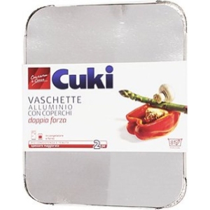 CUKI Vaschette Alluminio con Coperchio Doppia Forza - 2pz