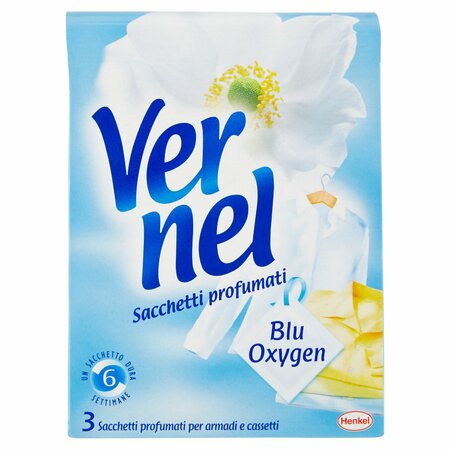 Vernel Blu oxygen 3 sacchetti profumati per armadi e cassetti