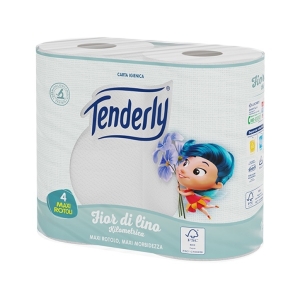 TENDERLY Carta Igienica Fiori di Lino 4pz