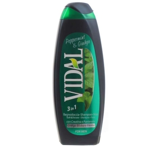 VIDAL Bagnoschiuma e Shampoo Menta e Ginkgo Biloba For Men - 500ml